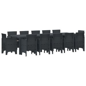 vidaXL Garden Dining Set 13 pcs Anthracite Synthetic rattan