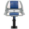vidaXL 4 Piece Foldable Boat Seat Set Blue and White 48x51x41 cm