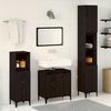 vidaXL Bathroom Furniture Set Wall-mounted with Door 3 pcs Black Oak