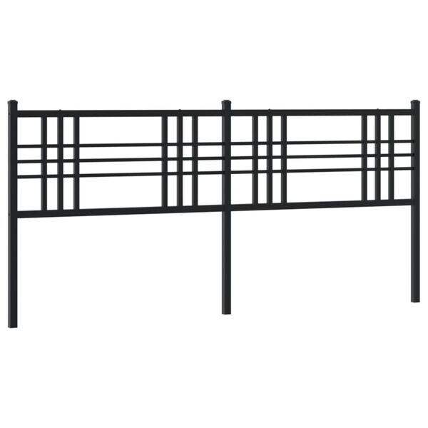 vidaXL Metal Replace Headboard Black 193cm
