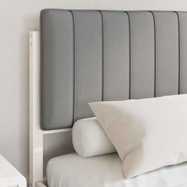 vidaXL Bed Frame with Upholstered Headboard Light Grey 140 x 200 cm