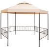 vidaXL Garden Marquee Gazebo Pavilion Tent Hexagonal Beige 323x265 cm