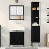 vidaXL Bathroom Furniture Set with Shelf 3 pcs Black Engineered wood