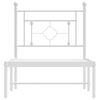 vidaXL Metal Bed Frame without Mattress with Headboard White 75x190cm