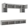 vidaXL 6 Piece TV Wall Units with LED Grey Sonoma Engineered Wood