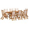 vidaXL 9 Piece Garden Dining Set Solid Wood Acacia and Textilene