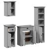 vidaXL 4 Piece Bathroom Furniture Set BODO Grey Solid Wood Pine