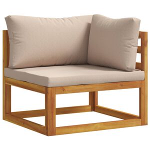 vidaXL Sectional Corner Sofa with Cushions Solid Acacia Wood Natural