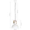 vidaXL Industrial Hanging Lamp 25 W White Round Mango Wood 42 cm E27