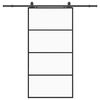 vidaXL Sliding Door with Hardware Set Black 102.5x205 cm ESG Glass