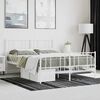 vidaXL Metal Bed Frame without Mattress with Footboard White 120x190cm