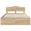 vidaXL Bed Frame with Headboard Sonoma 140 x 200 cm Solid Pine Wood