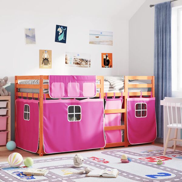 vidaXL Bunk Bed without Mattress Pink 80x200 cm Solid Wood Pine