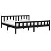 vidaXL Bed Frame without Mattress Black Solid Wood 200x200 cm