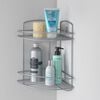 Metaltex 2-tier Corner Douche Rack Onda Silver