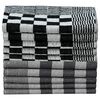 vidaXL 50 Piece Towel Set Black and White Cotton