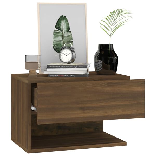 vidaXL Wall-mounted Bedside Cabinets 2 pcs Brown Oak