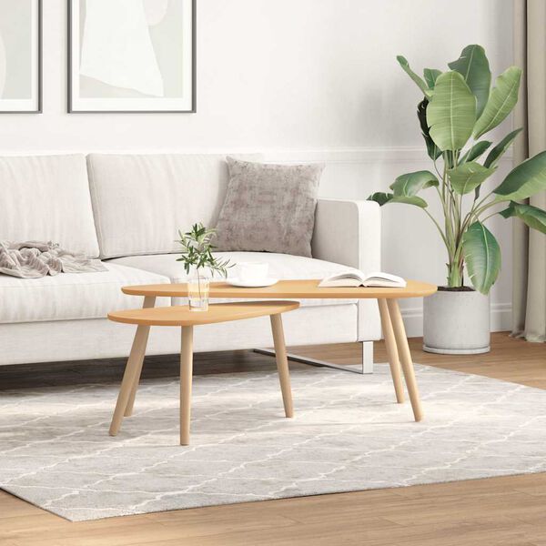 vidaXL Coffee Table Set 2 Pieces Solid Pinewood Brown