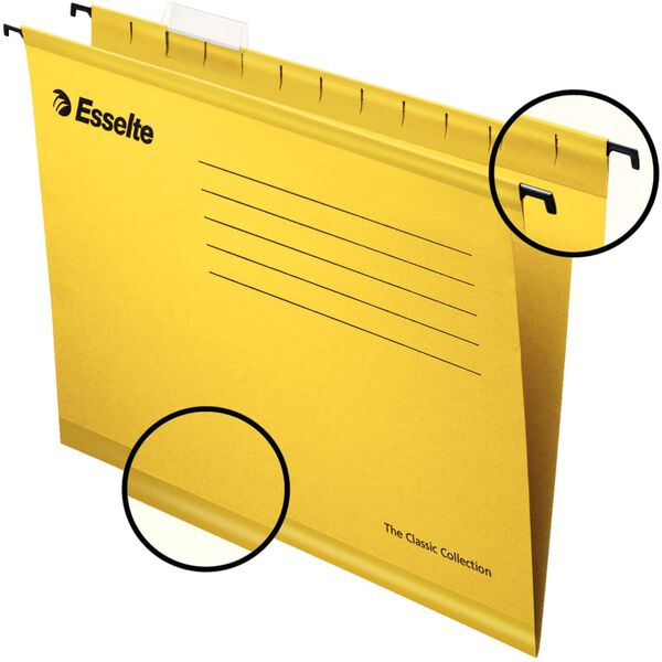 Esselte Reinforced Suspension File 25 pcs Yellow