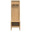 vidaXL Hallway Cabinet with Shelf FLORO Wax Brown 50 x 40 x 158 cm