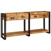 vidaXL Console Tables 2 pcs Brown 160 x 33 x 75 cm Solid Mango wood