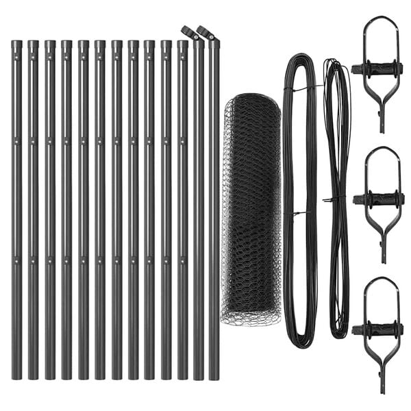 vidaXL Fence Post Grey 25 x 0.8 m (25 mm mesh) Steel and PVC