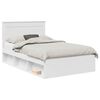 vidaXL Bed Frame with Headboard White 120 x 190 cm Solid Pine Wood