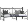 vidaXL Daybed with Trundle without Mattress Black 75x190 cm Steel