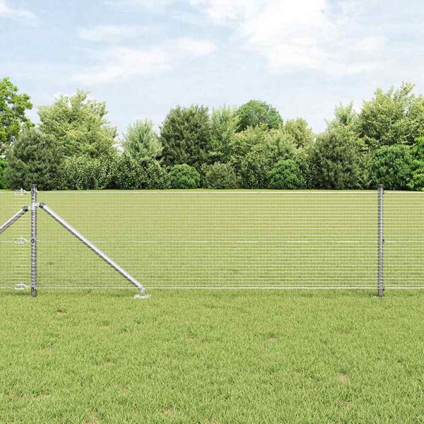 vidaXL Fence Post Silver 10 x 0.6 m (19 x 19 mm mesh) Steel