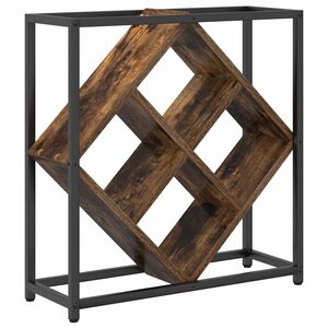 vidaXL Wine Rack Smoked Oak 51 x 18 x 52.5 cm Engineered Wood