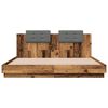 vidaXL Bed Frame with Headboard Old Wood 200 x 200 cm Engineered Wood