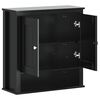 vidaXL Bathroom Wall Cabinet BERG Black 69.5x27x71.5 cm Solid Wood