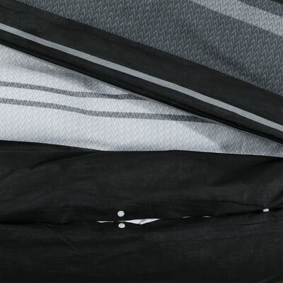 vidaXL Duvet Cover Set Black and White 135x200 cm Cotton