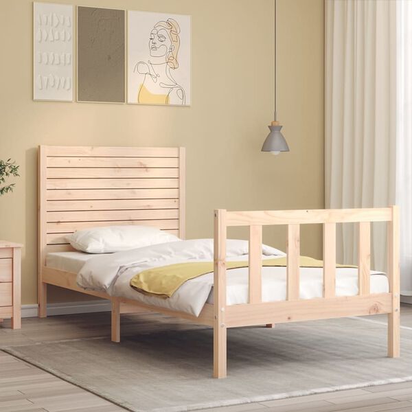 vidaXL Bed Frame without Mattress Small Single Solid Wood Pine