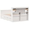 vidaXL Bookcase Bed without Mattress White 150x200 cm King Solid Wood Pine