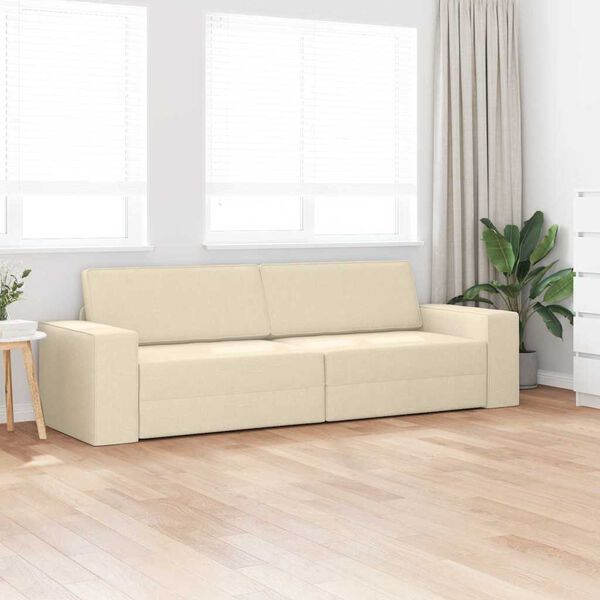 vidaXL Sofa Bed Cream 245 x 78 x 77 cm Fabric