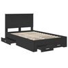 vidaXL Bed Frame with Headboard Black 120 x 190 cm Engineered Wood