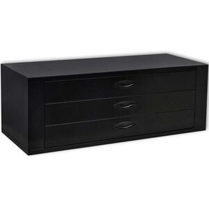 vidaXL Metal Tool Chest 3 Drawers Black