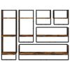 vidaXL 6 Piece Wall Shelf Set with Bars Smoked Oak Engineered Wood