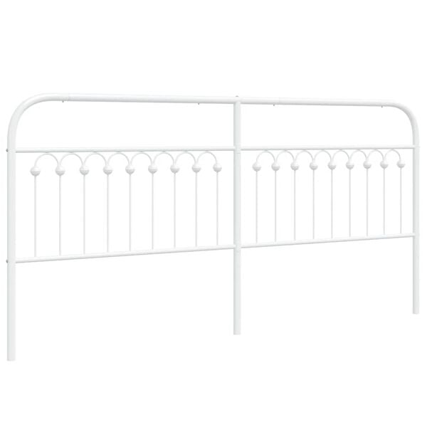 vidaXL Metal Replace Headboard White 200 cm