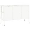 vidaXL Sideboard White 105x35x70 cm Steel and Glass