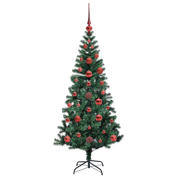 vidaXL Artificial Pre-lit Christmas Tree Green 120 cm PVC and Metal