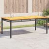 vidaXL Garden Table Black 180x90x75 cm Poly Rattan Acacia Wood