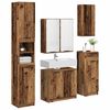 vidaXL Bathroom Furniture Set with Door 5 pcs Old Wood Engineered Wood