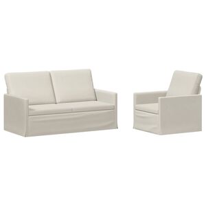 vidaXL Sofa Set 2 pcs Cream Velvet