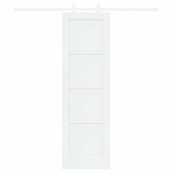vidaXL Sliding Door White 61 x 198.5 cm Solid Pine Wood