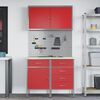 vidaXL Work Cabinet with Drawer 5 pcs Red Engineered Wood and Steel