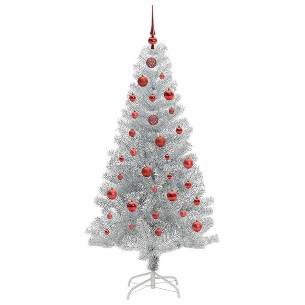 vidaXL Christmas Tree with 150 LEDs with Stand Silver 150 cm PET