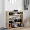 vidaXL Shoe Rack Sonoma Oak 80x25x81 cm Engineered Wood