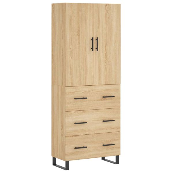 vidaXL Highboard Sonoma Oak 69.5x34x180 cm Engineered Wood